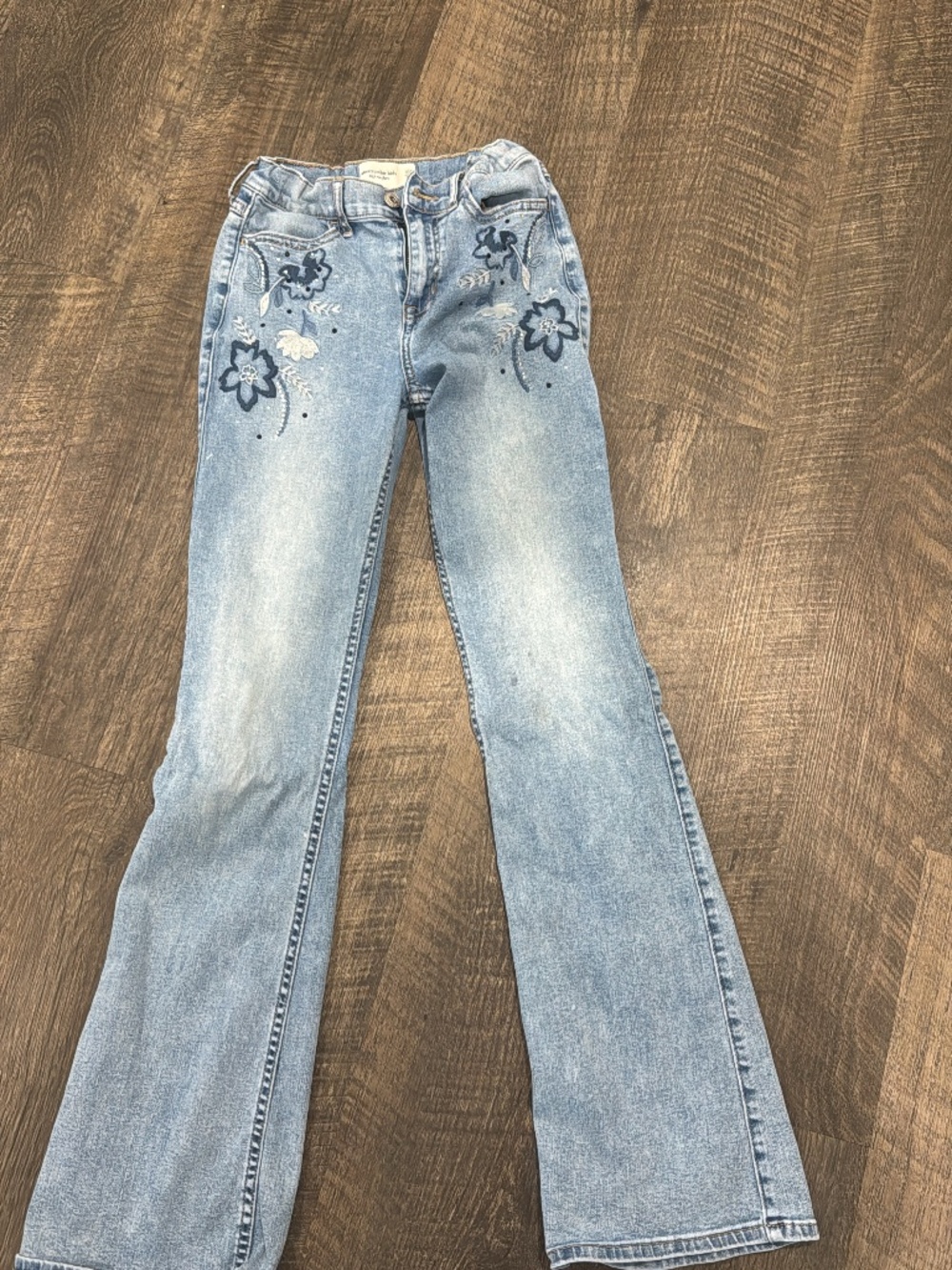 Abercrombie Kids 13/14 Embroidered Flare Jeans